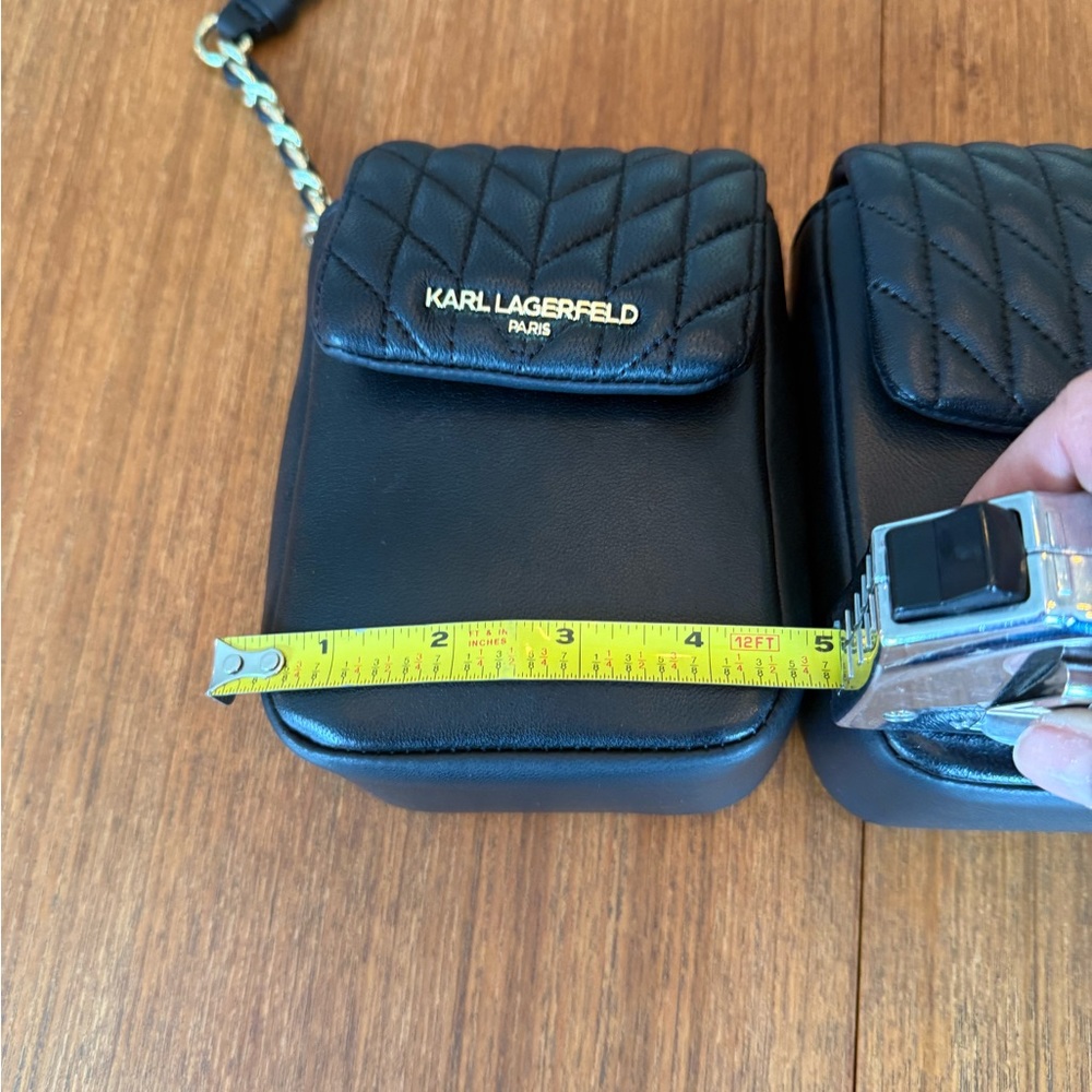 Karl Lagerfeld Dual Black Quilted Crossbody Bag - Picture 9 of 11